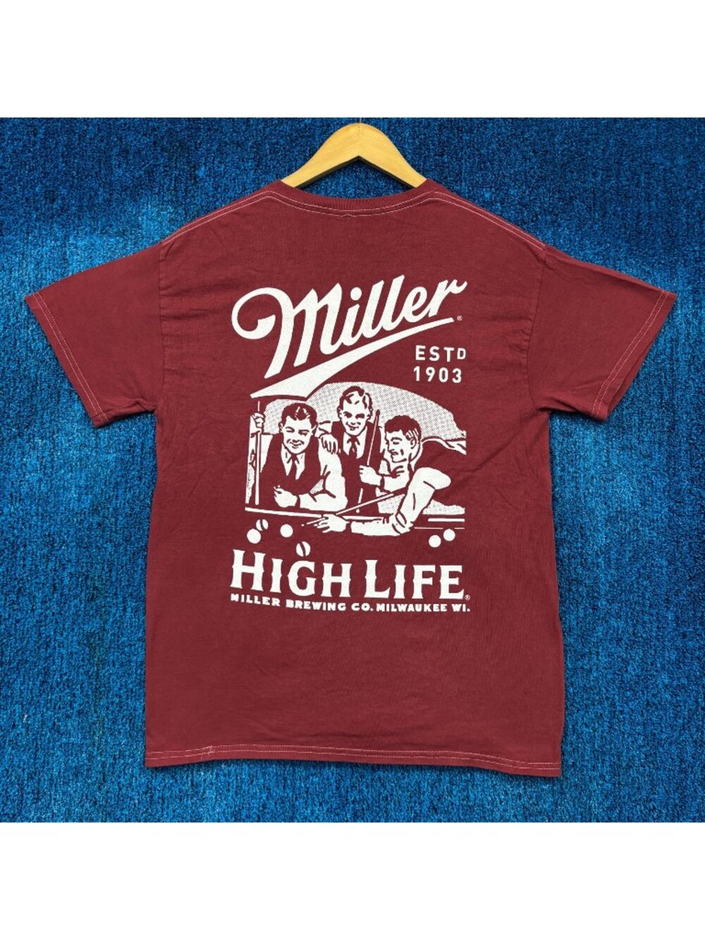 Miller High Life Champagne Of Beer Red T-Shirt Size Medium
